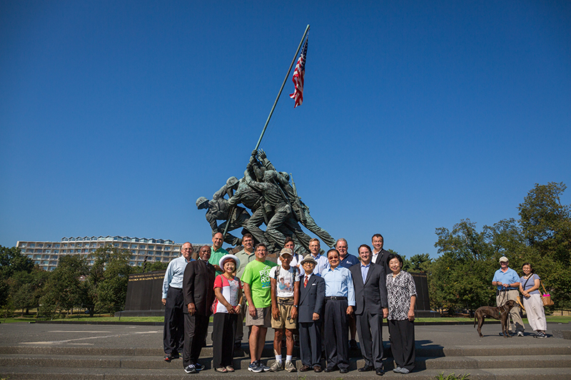 Matsuo Machida Completes Walk across America 5 Mr. Machida, Marine Corp Memorial, DC